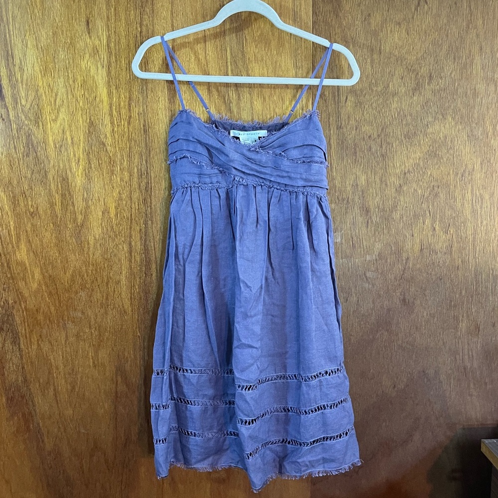 MAX STUDIO Linen-Blend Lavender Dress Sz S